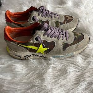 Authentic Golden Goose Running Sole Camo Sneakers